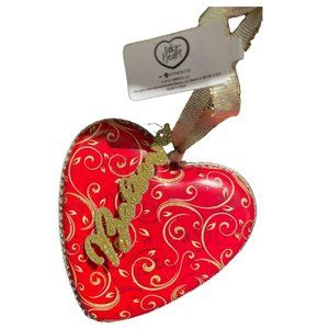 Senesco Take Heart 'Believe Heart' Christmas Ornament 6002890  Gold Scrolls